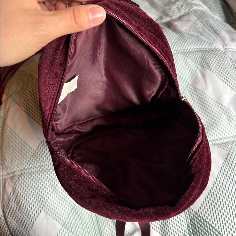 Quilted Burgundy Mini Backpack - Picture 3 of 3